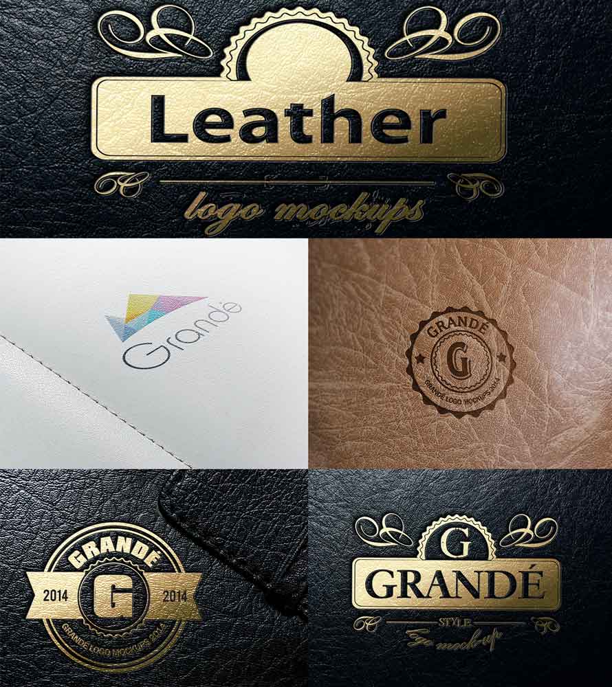 PSD Шаблон Leather Logo Mock-ups (том 1)