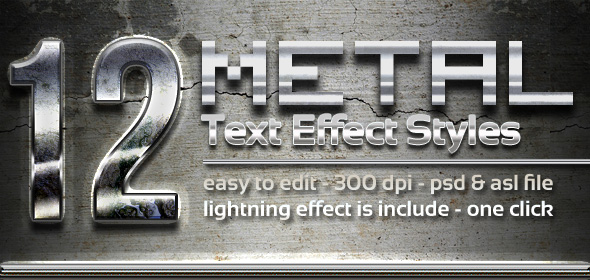 12 Metal Photoshop Text effect Styles (том 2)