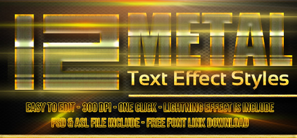 12 Metal Photoshop Text effect Styles (том 3)