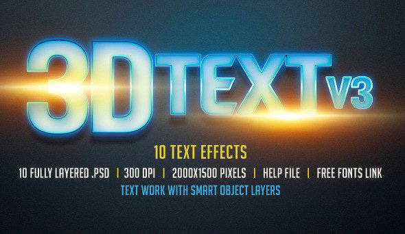 Сборник 3D текстовых эффектов