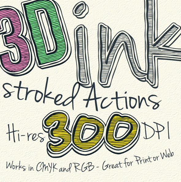 3d stroked ink actions