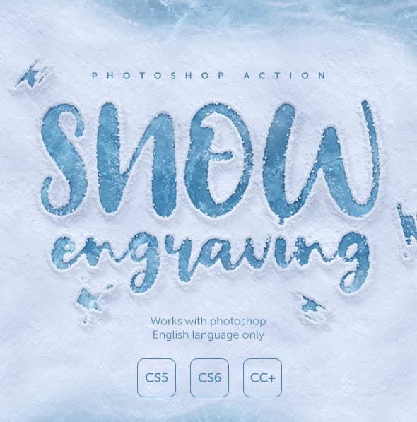 Текстовый эффект "Надписи на снегу"