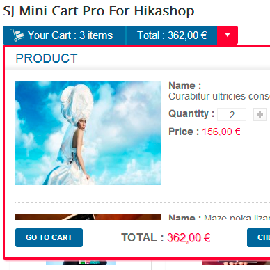 SJ Mini Cart Pro for HikaShop