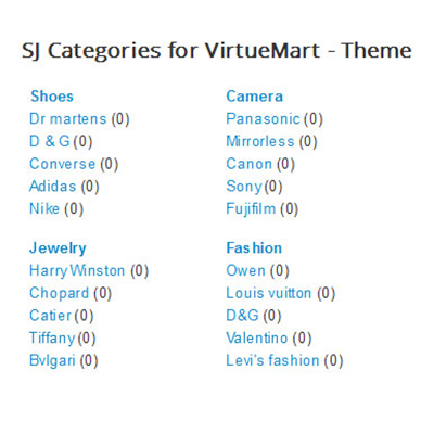 SJ Categories for VirtueMart 