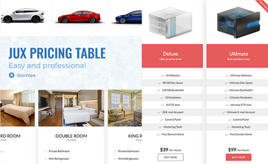 JUX Pricing Table